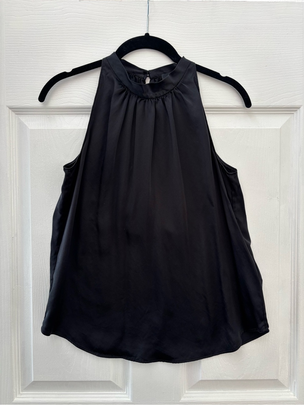 Quince Black Washable Silk Sleeveless Halter Top XS